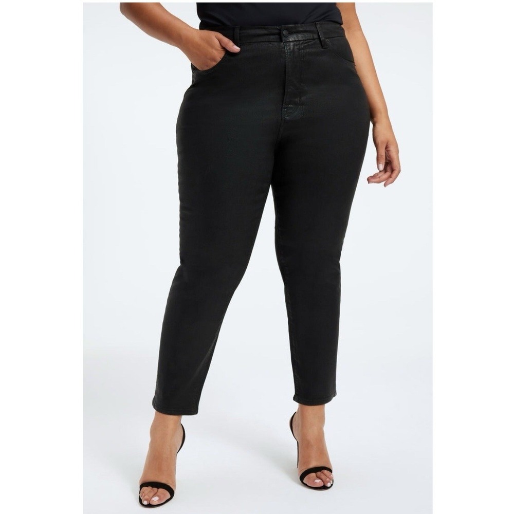 Good American Good Classic Black High Rise Skinny Jeans Womens Size‎ 14-18